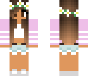 tan girl pink flowers