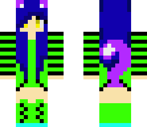 green kitty girl