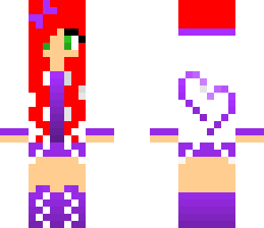 purple red haired girl