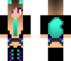 blue and purple wolf girl