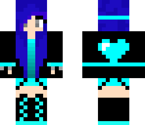 blue haired headphone chick