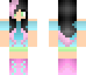 black and pink haired girl