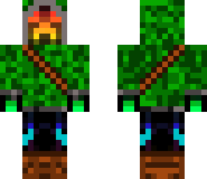 rainbow creeper assassin with green hoodie