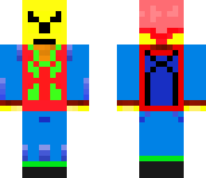 yellow red head man