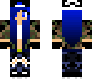 blue tom-boy girl camoflage