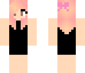short pink hair with dress