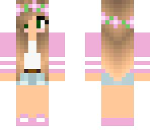 pink flower crown girl