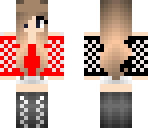 girl in a checker sweater