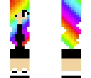 basic outfit with rainbow hair