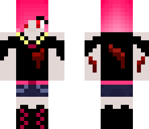undead girl with pink hair