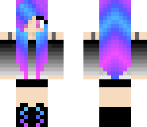 dark clothes and bright hair