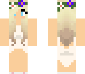 wedding girl with blue and white flowers