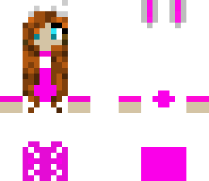 white and pink bunny girl