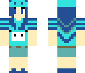 turqoise navy blue panda girl