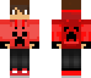 red creeper hoodie with squid headphones