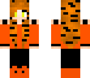 cute tiger girl with orange boots and capris