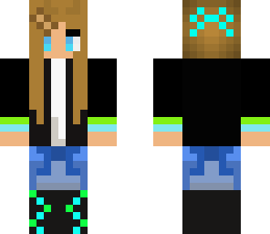 green and blue teen girl