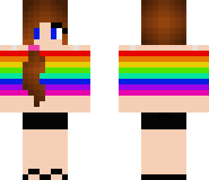 ponytail rainbow sweater girl