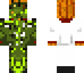 pumkin dude behind a bush