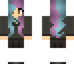 cyany-purple haired slytherin girl