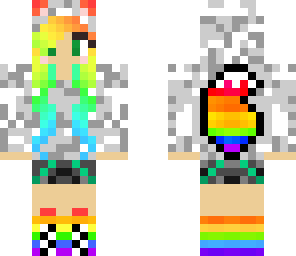 detailed rainbow wolf