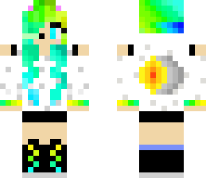 rainbow wolf girl with headphones