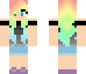 fixed rainbow-haired ombre girl