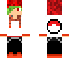 poketrainer red clothes green hair