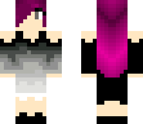 pink hair girl with ombre dress