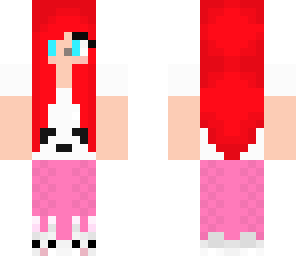 cute pajama panda red hair girl