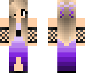 purple ombre prom girl