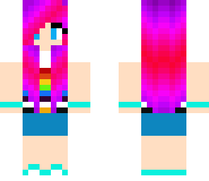 neon pink and purple rainbow girl