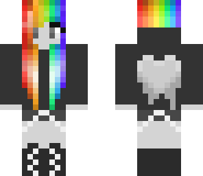 rainbow haired gray girl