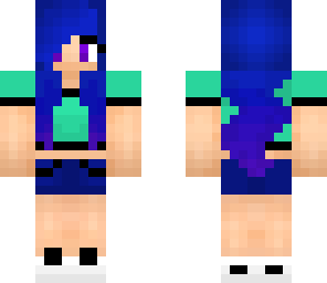 blue purple hair ombre girl