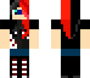 red and black haired girl with 3 cheers tshirt