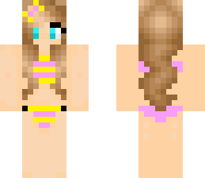 beach girl yellow and pink