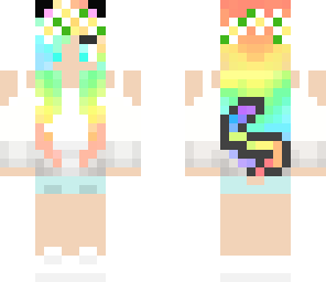 rainbow neko hipster girl