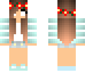 Herobrine Red Flower Headband Girl | Minecraft Skin