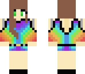 girl rainbow dress brown hair