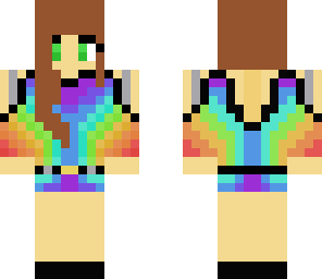 girl rainbow dress brown hair