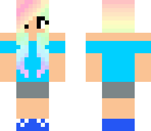 awesome rainbow hair girl