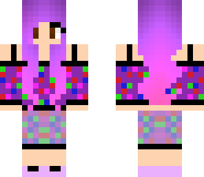purple girl with colours