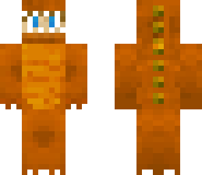 orange dinosaur suit