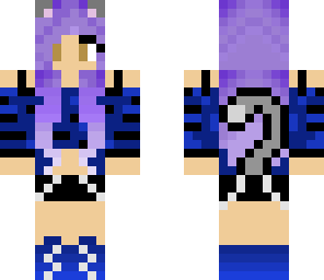 my skin edited purple and blue neko girl