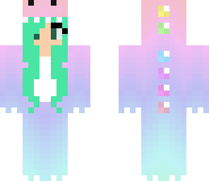 mint green dino girl