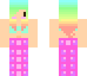 mermaid with short rainbow hair