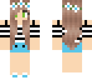 striped blue summer girl