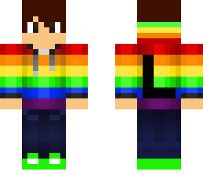 rainbow boy with l on back