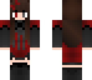 red dark anime girl