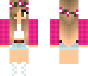 bubble gum pink flannel girl